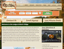 Tablet Screenshot of lodgeatgiantsridge.com